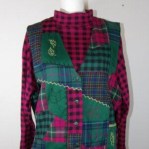 Women's Turtleneck Top & Matching Vest Size 1W Vintage Susan Bristol
